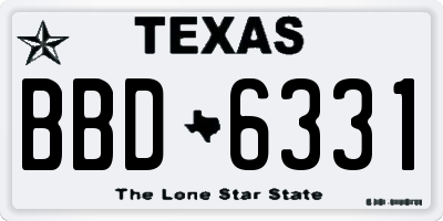 TX license plate BBD6331