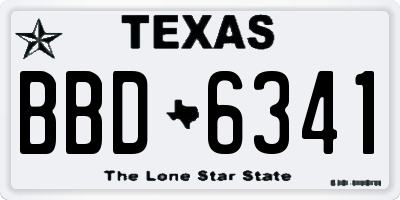 TX license plate BBD6341