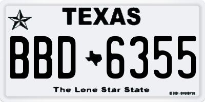 TX license plate BBD6355