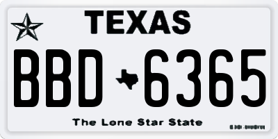 TX license plate BBD6365