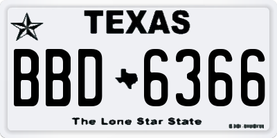 TX license plate BBD6366