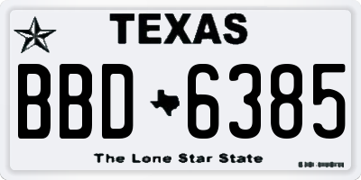 TX license plate BBD6385