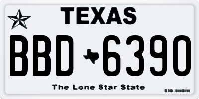 TX license plate BBD6390