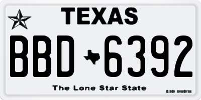 TX license plate BBD6392