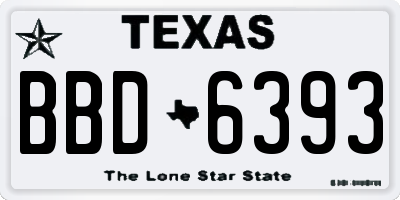 TX license plate BBD6393
