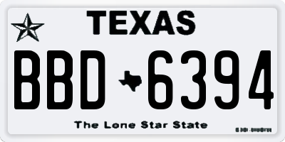 TX license plate BBD6394