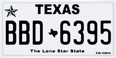 TX license plate BBD6395