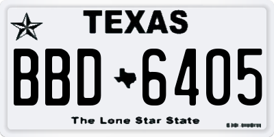 TX license plate BBD6405