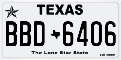 TX license plate BBD6406