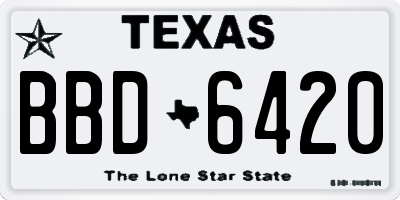 TX license plate BBD6420