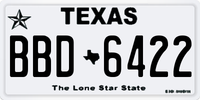 TX license plate BBD6422