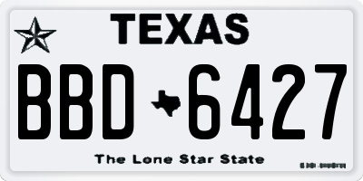 TX license plate BBD6427