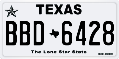 TX license plate BBD6428