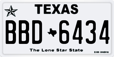 TX license plate BBD6434