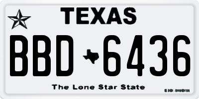 TX license plate BBD6436
