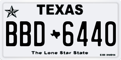 TX license plate BBD6440