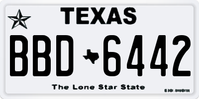 TX license plate BBD6442