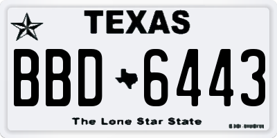 TX license plate BBD6443