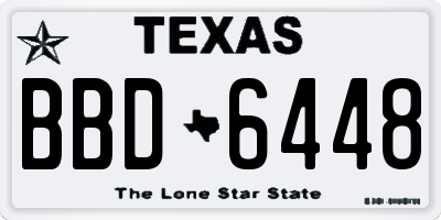 TX license plate BBD6448