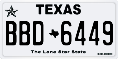 TX license plate BBD6449