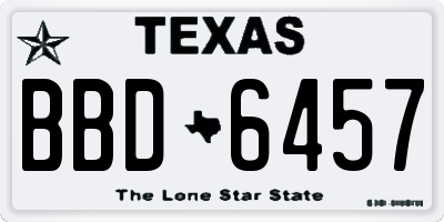 TX license plate BBD6457