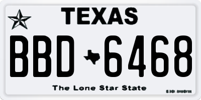 TX license plate BBD6468