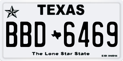 TX license plate BBD6469