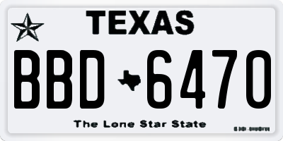 TX license plate BBD6470