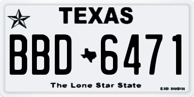 TX license plate BBD6471