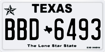 TX license plate BBD6493