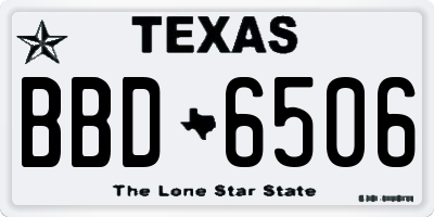 TX license plate BBD6506