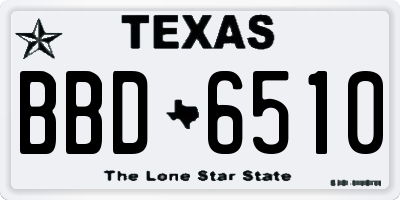 TX license plate BBD6510