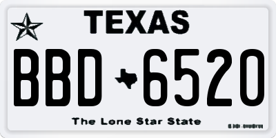 TX license plate BBD6520