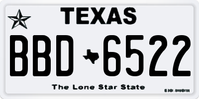 TX license plate BBD6522