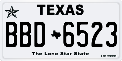 TX license plate BBD6523