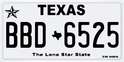 TX license plate BBD6525