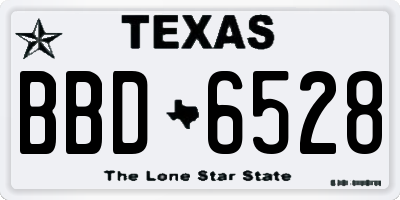 TX license plate BBD6528