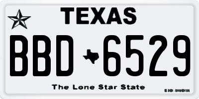 TX license plate BBD6529