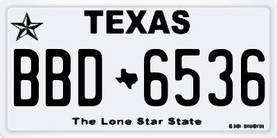 TX license plate BBD6536