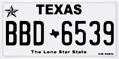 TX license plate BBD6539