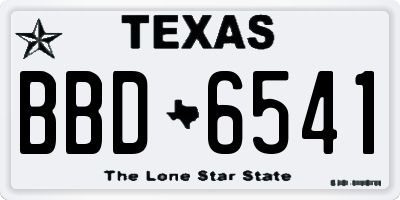 TX license plate BBD6541