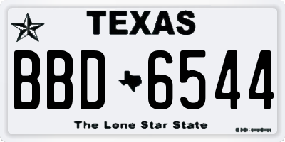 TX license plate BBD6544