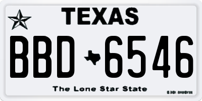 TX license plate BBD6546