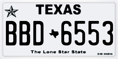TX license plate BBD6553