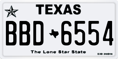 TX license plate BBD6554