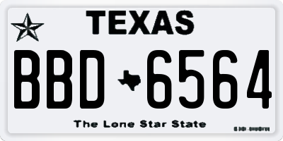 TX license plate BBD6564