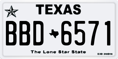 TX license plate BBD6571