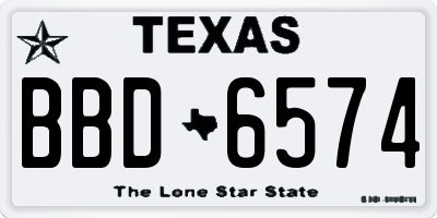 TX license plate BBD6574