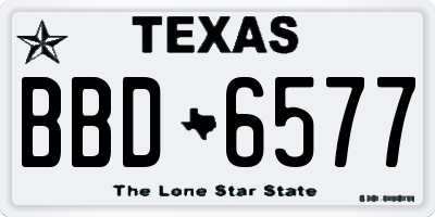 TX license plate BBD6577