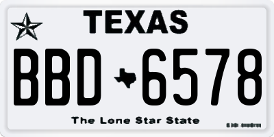 TX license plate BBD6578